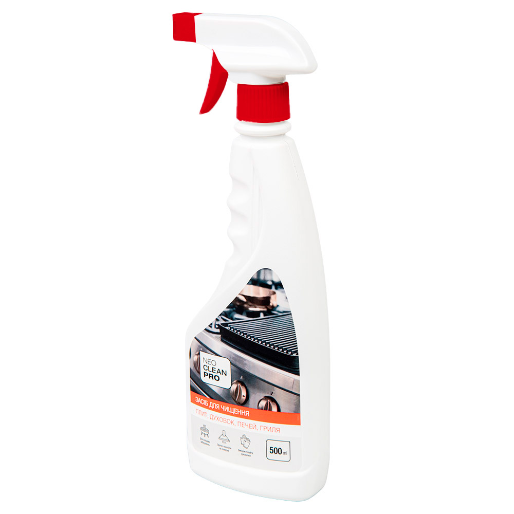 Засіб для чищення плит, духовок, печей, гриля, рідкий лужний розпилювач 0.5л NeoCleanPro